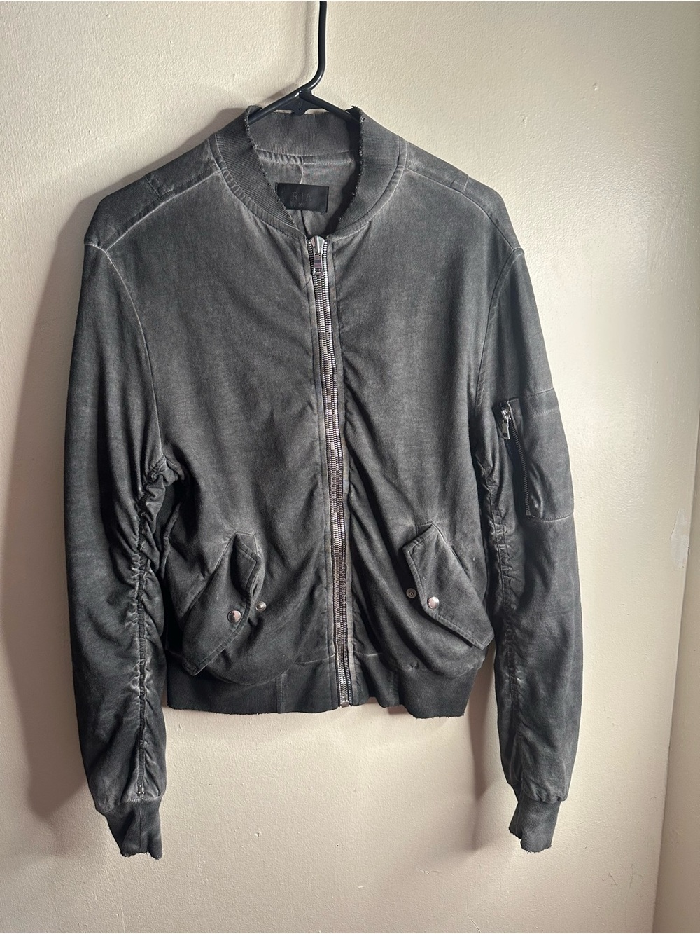 RtA Black Washed Bomber Jacket